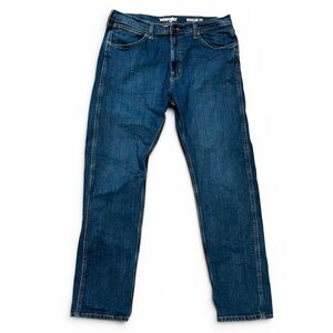 Wrangler Regular Fit Jeans 36x31 Blue Straight Leg Stretch Denim